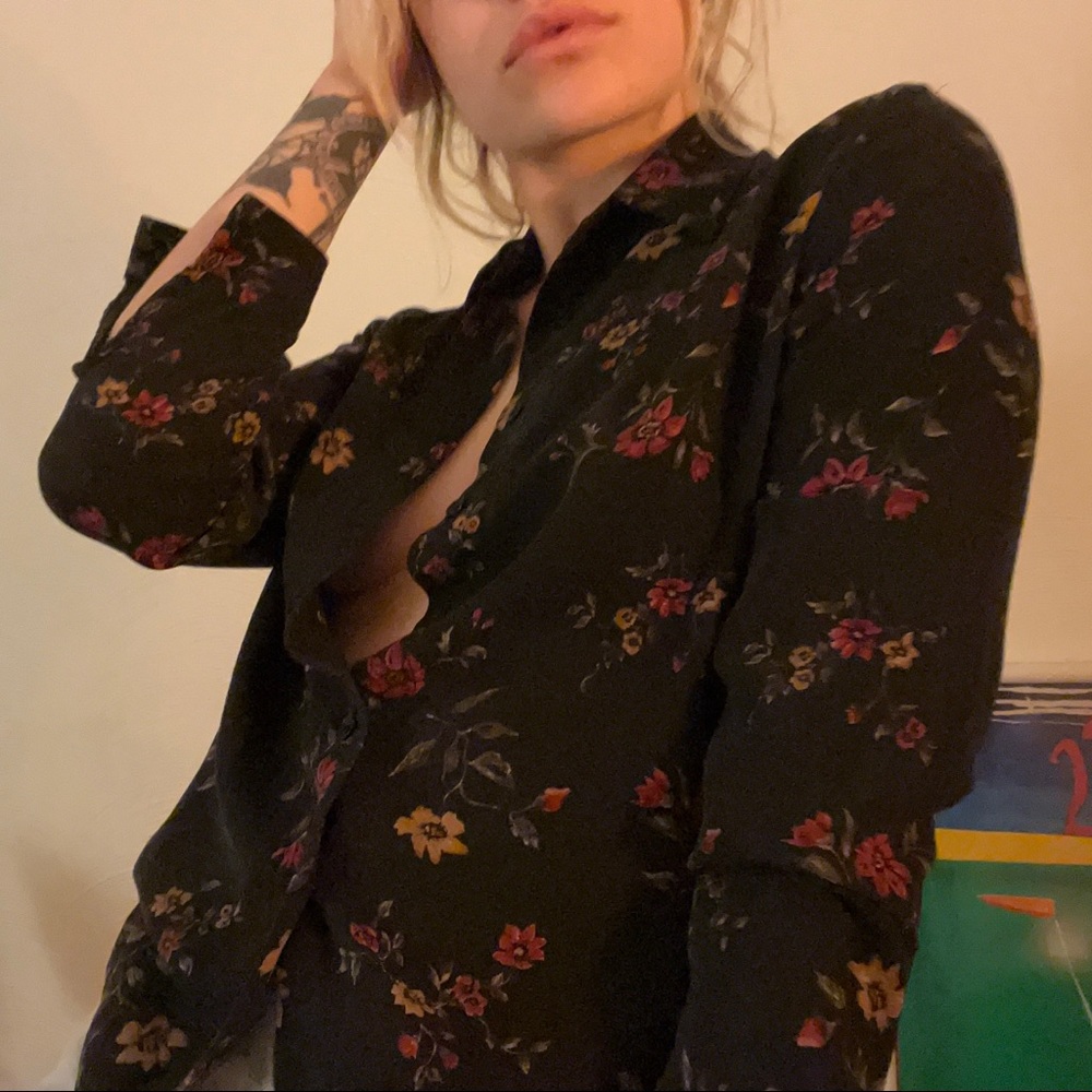 Vintage Silk Blouse Shirt 100% silk top